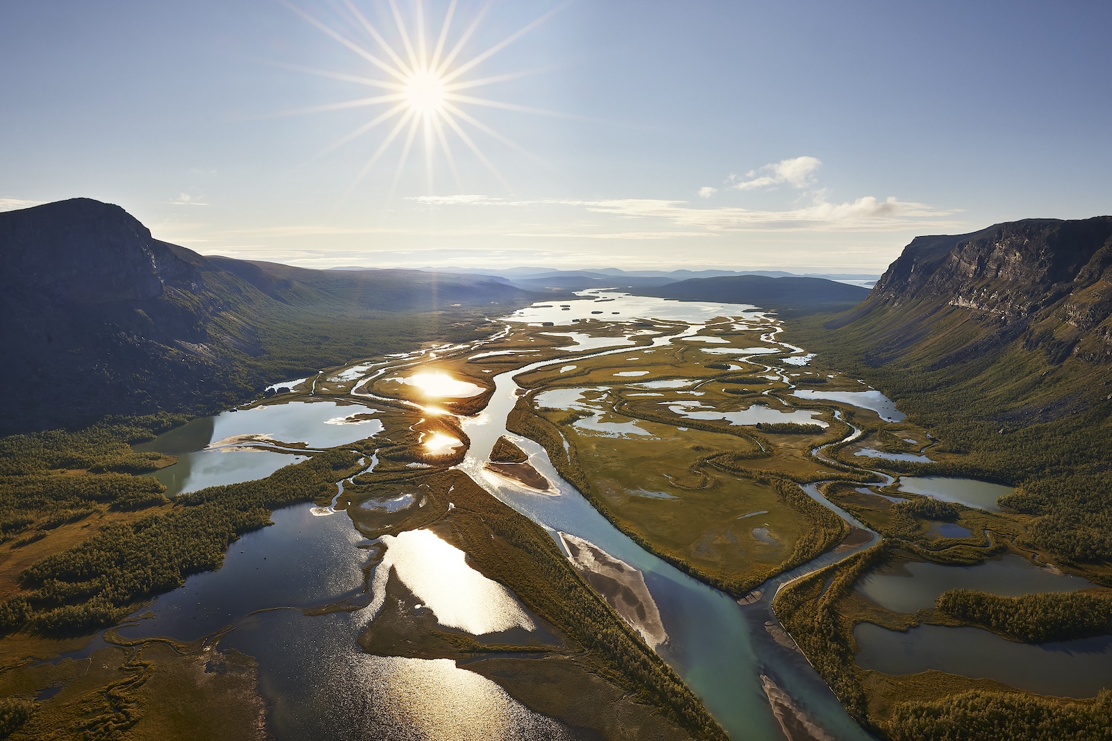 Flussdelta im Rappadalen, Nationalpark Sarek, Schweden